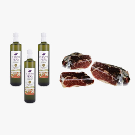 Pack 3 bottiglie di olio extra vergine di oliva + Spalla Cruda Etichetta Verde