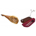 Pack Prosciutto Ibérico Etichetta nera con OSSO+Supporto base e coltello