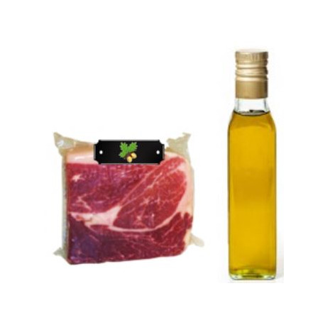 Pack Olio d'oliva Extra + 1Kg prosciutto iberico Etichetta Nera